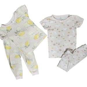 Milkberry‎ Pajamas Bundle Lemons 12M and Bunnies 24M Soft Rayon Spandex 2 Sets
